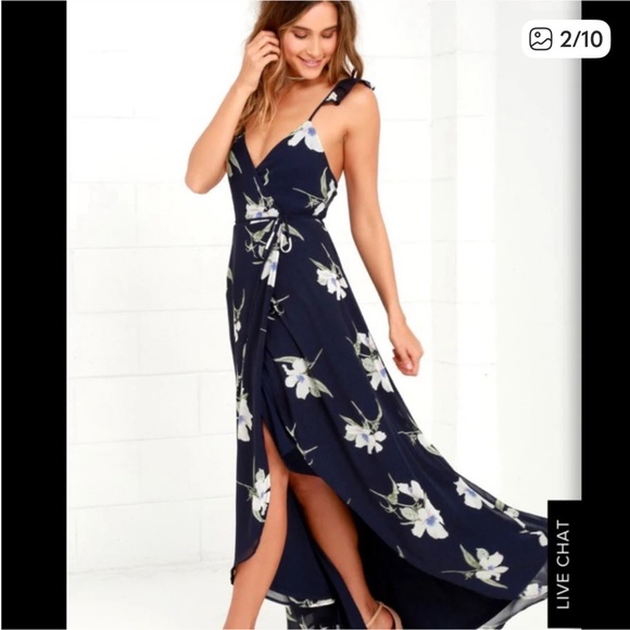 Lulus Dresses & Skirts - Lulus Navy Floral Backless Dress